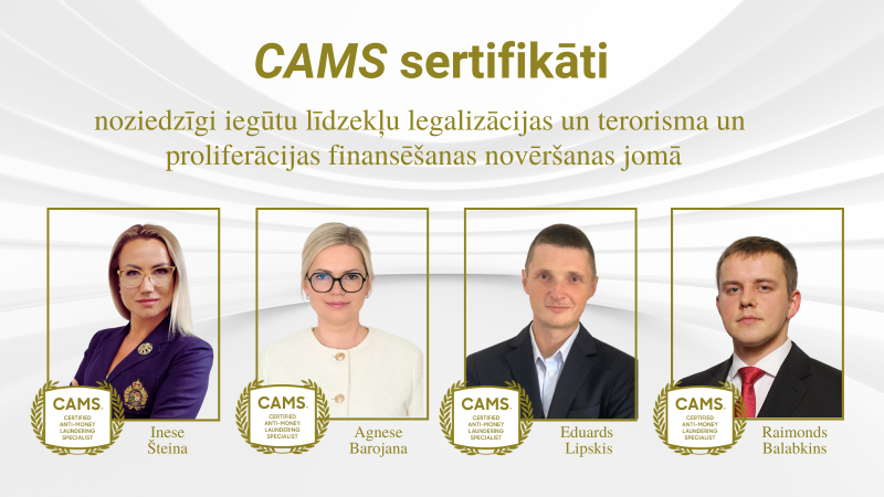 Maksātnespējas kontroles dienesta darbinieku foto, kas ieguvuši CAMS sertifikātu noziedzīgu iegūtu līdzekļu legalizēšanas novēršanā