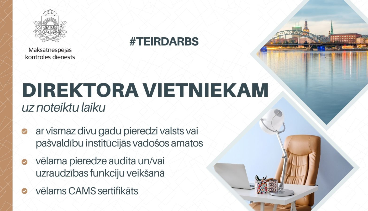 Ilustratīvs attēls vakancei - direktora vietnieks uzraudzības jautājumos